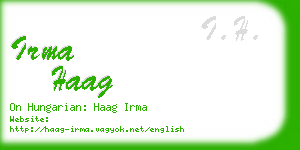 irma haag business card